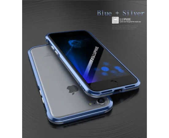 Алюминиевый бампер Luphie Blade Sword для Apple iPhone 7 / 8 (4.7") Синий / Серебряный