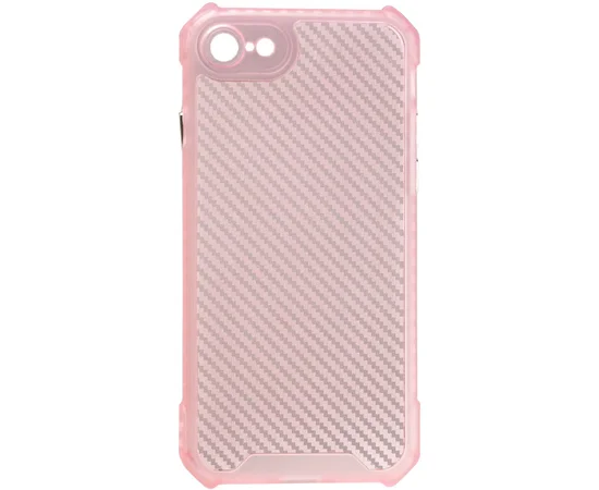 Чехол TPU Ease Carbon color series для Apple iPhone 7 / 8 / SE (2020) (4.7") Розовый / Прозрачный