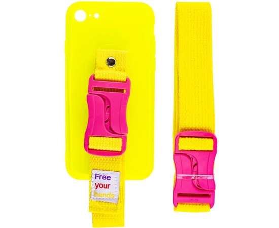 Чехол Handfree с цветным ремешком для Apple iPhone 7 / 8 / SE (2020) (4.7") Желтый