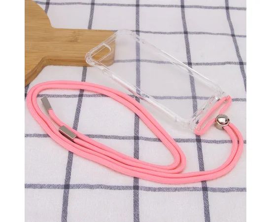 Чехол TPU Crossbody Transparent для Apple iPhone 7 / 8 / SE (2020)(4.7") Розовый