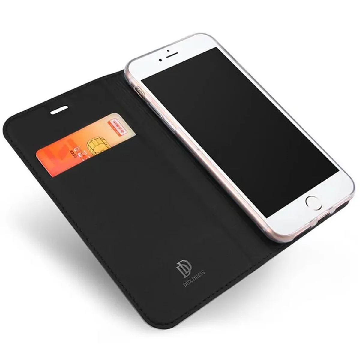 Чехол-книжка Dux Ducis с карманом для визиток для Apple iPhone 7 / 8 / SE (2020) (4.7") Черный