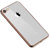 Прозрачный силиконовый чехол с глянцевой окантовкой Full Camera для Apple iPhone 7/8/SE(2020) (4.7") Золотой