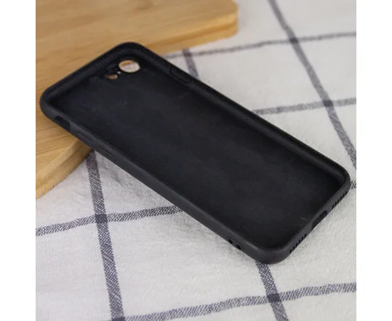 TPU+Glass чехол GLOSSY Logo Full camera (opp) для Apple iPhone 7 / 8 / SE (2020) (4.7") Черный