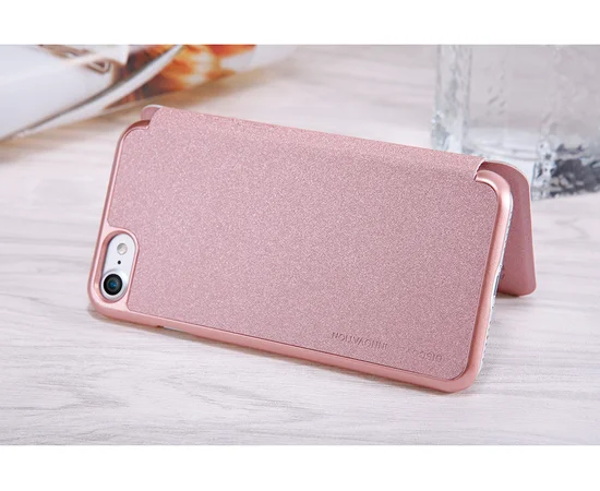 Кожаный чехол (книжка) Nillkin Sparkle Series для Apple iPhone 7 / 8 (4.7") Розовый / Rose Gold