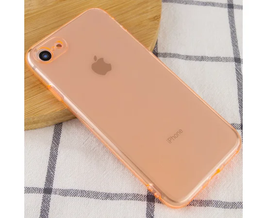 Матовый полупрозрачный TPU чехол с защитой камеры для Apple iPhone 7 / 8 / SE (2020) (4.7") Оранжевый / Orange
