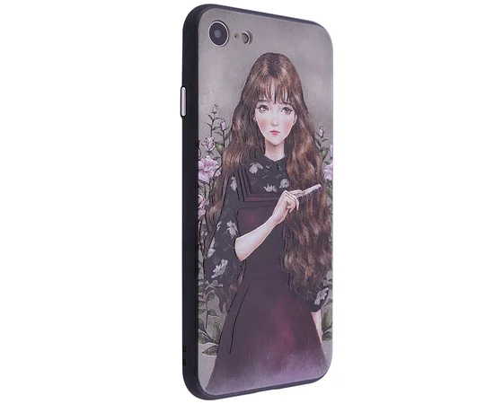 TPU+PC чехол YCT картина для Apple iPhone 7 / 8 (4.7") Девочка с расческой