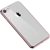 Прозрачный силиконовый чехол с глянцевой окантовкой Full Camera для Apple iPhone 7/8/SE(2020) (4.7") Rose Gold