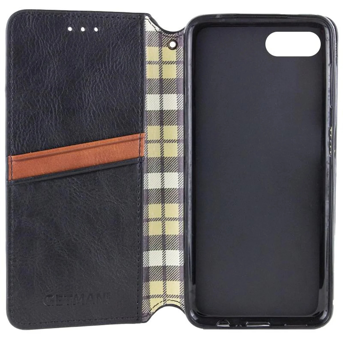 Кожаный чехол-книжка GETMAN Cubic (PU) для Apple iPhone 7 / 8 / SE (2020) (4.7") Черный