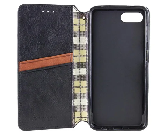 Шкіряний чохол-книжка GETMAN Cubic (PU) для Apple iPhone 7 / 8 / SE (2020) (4.7") Чорний