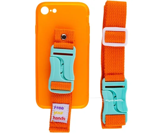 Чехол Handfree с цветным ремешком для Apple iPhone 7 / 8 / SE (2020) (4.7") Оранжевый