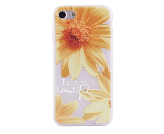 TPU чехол матовый soft touch color для Apple iPhone 7 / 8 (4.7") Желтые Ромашки