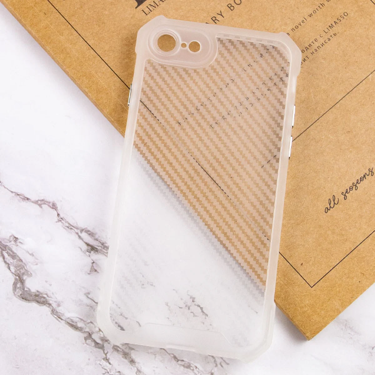 Чехол TPU Ease Carbon color series для Apple iPhone 7 / 8 / SE (2020) (4.7") Матовый / Прозрачный