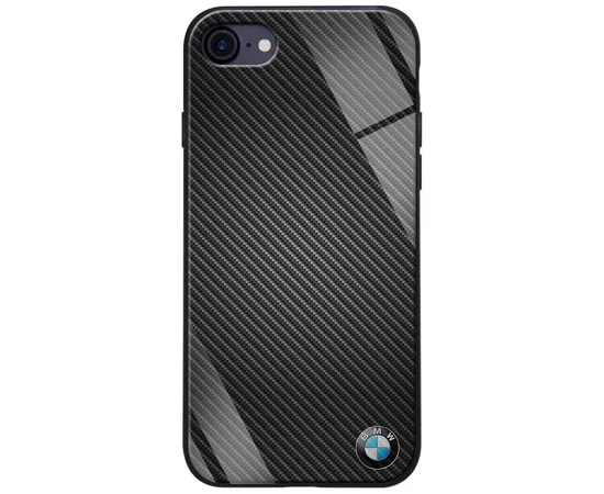 TPU+Glass чехол ForFun для Apple iPhone 7 / 8 (4.7") Черный Карбон/БМВ