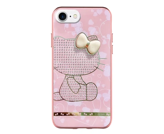 TPU+Glass чехол TYBOMB Dimond Brand для Apple iPhone 7 / 8 (4.7") Розовый/Hello Kitty