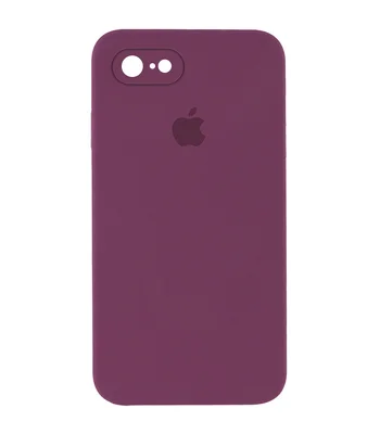 Чохол Silicone Case Square Full Camera Protective (AA) для Apple iPhone 7/8 / SE (2020) (4.7 ") Бордовий / Maroon