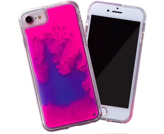 Неоновый чехол Neon Sand glow in the dark для Apple iPhone 7 / 8 (4.7") Фиолетовый / Розовый