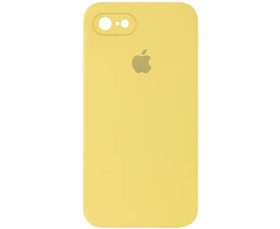 Чехол Silicone Case Square Full Camera Protective (AA) для Apple iPhone 7 / 8 / SE (2020) (4.7") Желтый / Canary Yellow