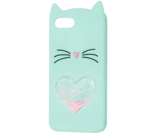 Силиконовый чехол Love Cat 3D для Apple iPhone 7 / 8 (4.7") Мятный / Mint
