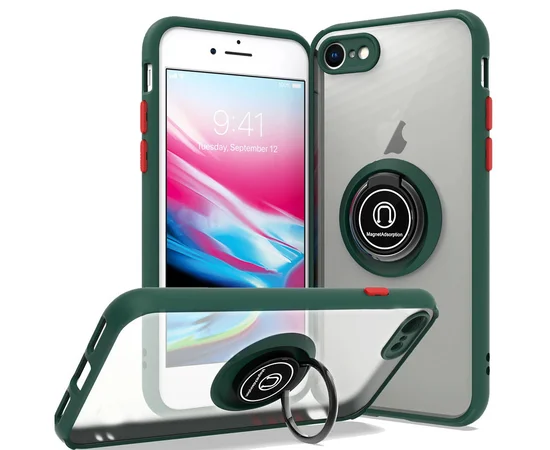 TPU+PC чехол Deen ColorEdgingRing for Magnet для Apple iPhone 7 / 8 / SE (2020) Зеленый
