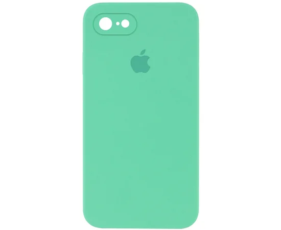 Чехол Silicone Case Square Full Camera Protective (AA) для Apple iPhone 7 / 8 / SE (2020) (4.7") Зеленый / Spearmint