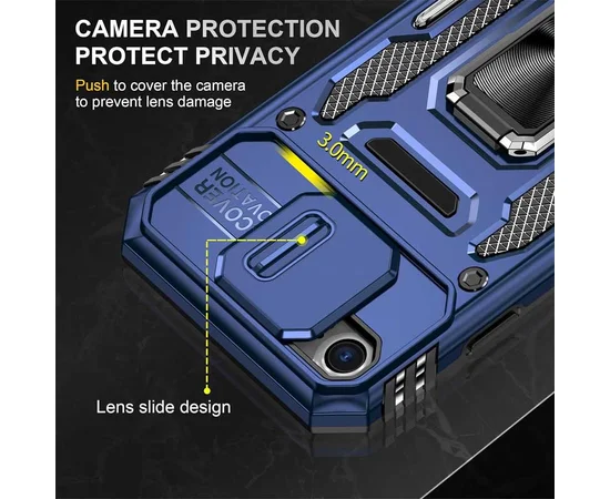 Ударопрочный чехол Camshield Army Ring для Apple iPhone 7 / 8 / SE (2020) (4.7") Синий / Navy