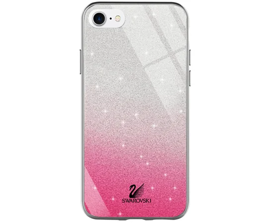 TPU+Glass чехол Swarovski для Apple iPhone 7 / 8 (4.7") Малиновый