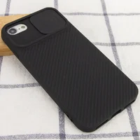 Чехол Camshield Square TPU со шторкой для камеры для Apple iPhone 7 / 8 / SE (2020) (4.7") Черный