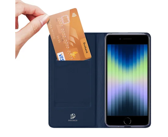 Чехол-книжка Dux Ducis с карманом для визиток для Apple iPhone 7 / 8 / SE (2020) (4.7") Синий