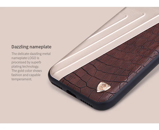 Кожаная накладка Nillkin Hybrid Series для Apple iPhone 7 / 8 (4.7") Коричневый / Золотой