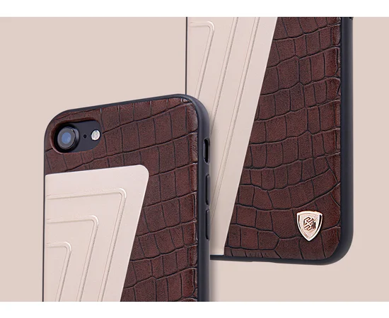 Кожаная накладка Nillkin Hybrid Series для Apple iPhone 7 / 8 (4.7") Коричневый / Золотой