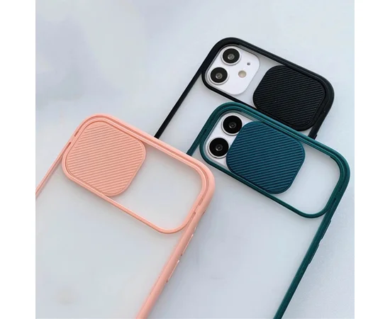 Чехол Camshield mate TPU со шторкой защищающей камеру для Apple iPhone 7 / 8 / SE (2020) (4.7) Черный