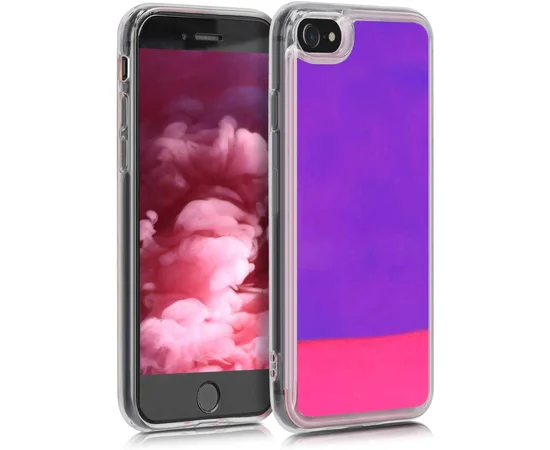 Неоновый чехол Neon Sand glow in the dark для Apple iPhone 7 / 8 (4.7") Фиолетовый / Розовый