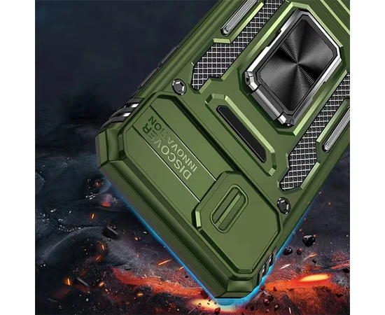 Ударопрочный чехол Camshield Army Ring для Apple iPhone 7 / 8 / SE (2020) (4.7") Оливковый / Army Green