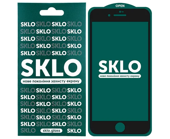 Защитное стекло SKLO 5D (full glue) для Apple iPhone 7 / 8 / SE (2020) (4.7") Черный