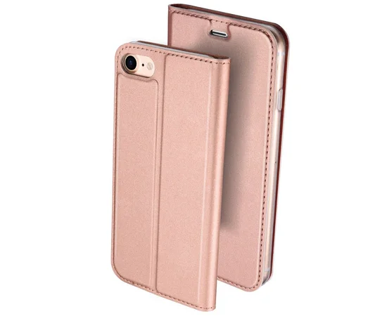 Чехол-книжка Dux Ducis с карманом для визиток для Apple iPhone 7 / 8 / SE (2020) (4.7") Rose Gold