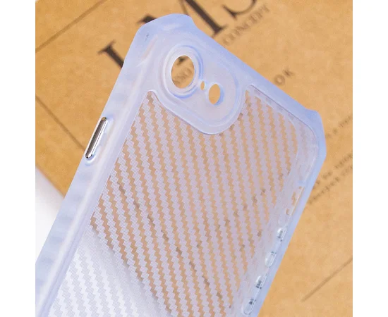 Чехол TPU Ease Carbon color series для Apple iPhone 7 / 8 / SE (2020) (4.7") Синий / Прозрачный