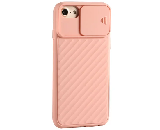 Чехол Camshield TPU со шторкой защищающей камеру для Apple iPhone 6 / 7 / 8 (4.7") Розовый / Pink Sand