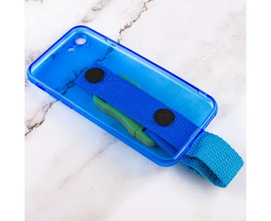 Чехол Handfree с цветным ремешком для Apple iPhone 7 / 8 / SE (2020) (4.7") Синий