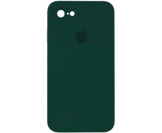 Чехол Silicone Case Square Full Camera Protective (AA) для Apple iPhone 7 / 8 / SE (2020) (4.7") Зеленый / Dark green