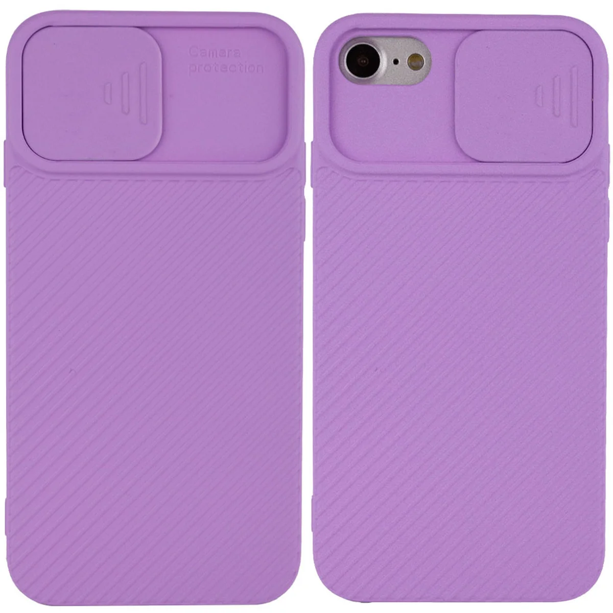 Чехол Camshield Square TPU со шторкой для камеры для Apple iPhone 7 / 8 / SE (2020) (4.7") Сиреневый