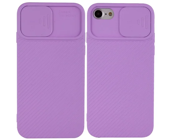 Чехол Camshield Square TPU со шторкой для камеры для Apple iPhone 7 / 8 / SE (2020) (4.7") Сиреневый