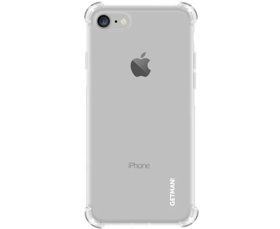 TPU чехол GETMAN Ease logo усиленные углы для Apple iPhone 7 / 8 / SE(2020) (4.7") Прозрачный / Transparent