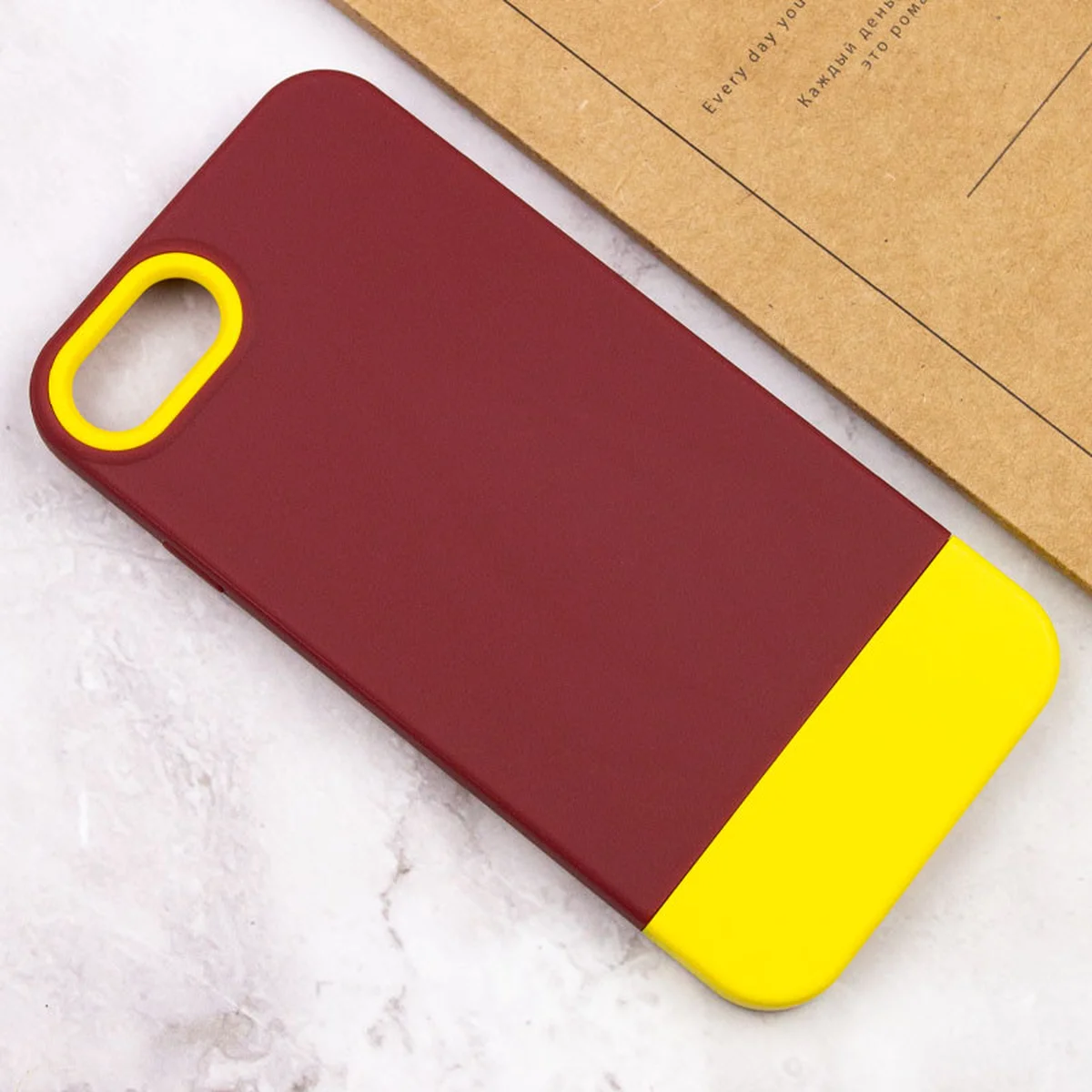 Чохол TPU+PC Bichromatic для Apple iPhone 7 / 8 / SE (2020) (4.7") Brown burgundy / Yellow