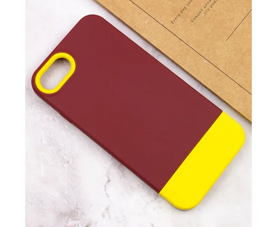 Чехол TPU+PC Bichromatic для Apple iPhone 7 / 8 / SE (2020) (4.7") Brown burgundy / Yellow