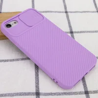 Чехол Camshield Square TPU со шторкой для камеры для Apple iPhone 7 / 8 / SE (2020) (4.7") Сиреневый