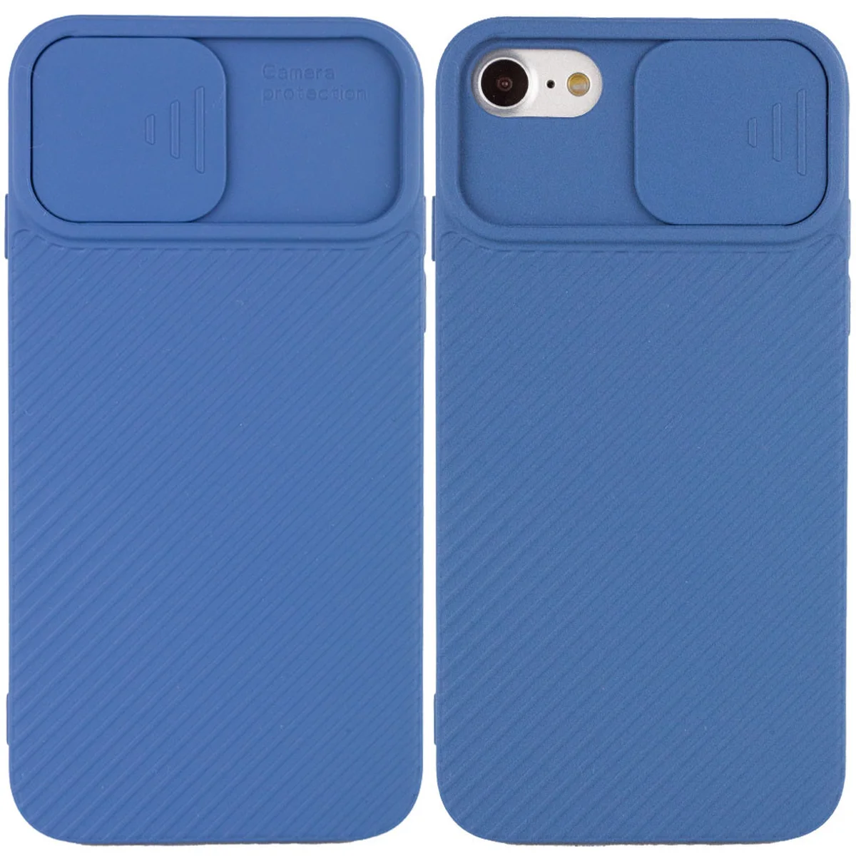 Чехол Camshield Square TPU со шторкой для камеры для Apple iPhone 7 / 8 / SE (2020) (4.7") Синий