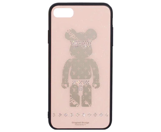 TPU+Glass чехол TYBOMB Bear для Apple iPhone 7 / 8 (4.7") Розовый