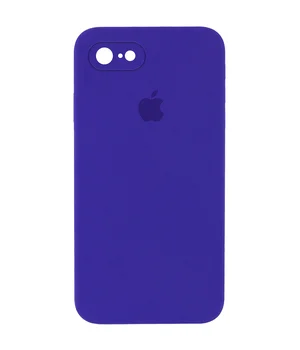 Чехол Silicone Case Square Full Camera Protective (AA) для Apple iPhone 7 / 8 / SE (2020) (4.7") Фиолетовый / Ultra Violet