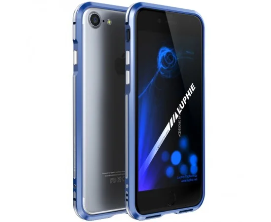 Алюминиевый бампер Luphie Blade Sword для Apple iPhone 7 / 8 (4.7") Синий / Серебряный