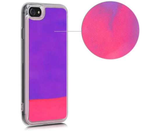Неоновый чехол Neon Sand glow in the dark для Apple iPhone 7 / 8 (4.7") Фиолетовый / Розовый
